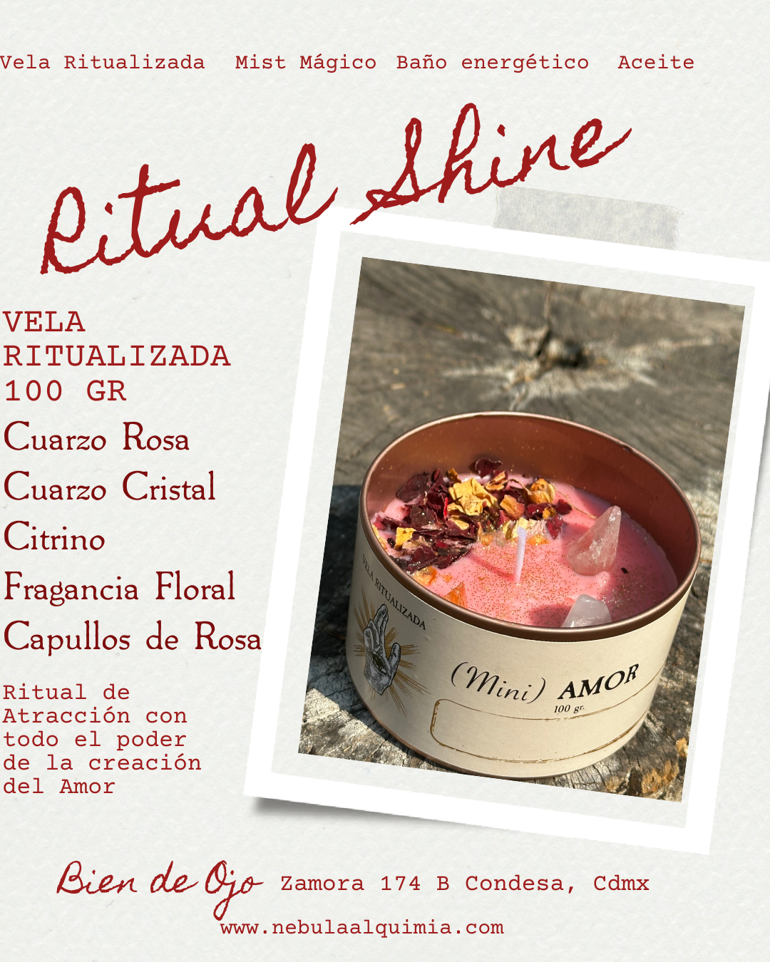 RITUAL SHINE Vela Ritualiza Amor&Atraccion